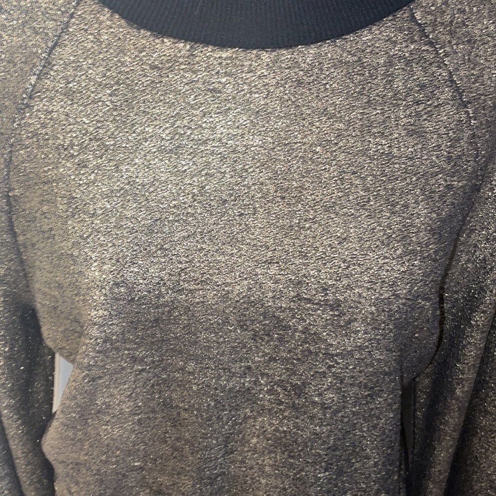 NWT Express Metallic Black/Gold Shimmer crew neck sweatershirt - Picture 4 of 11